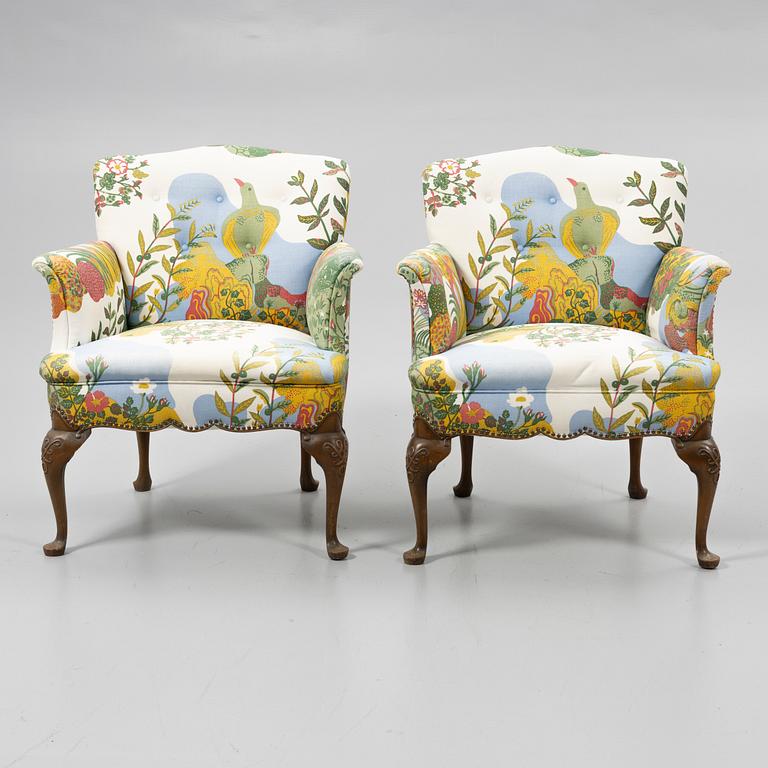 Armchairs, a pair, Gärnäs, mid/second half of the 20th century.