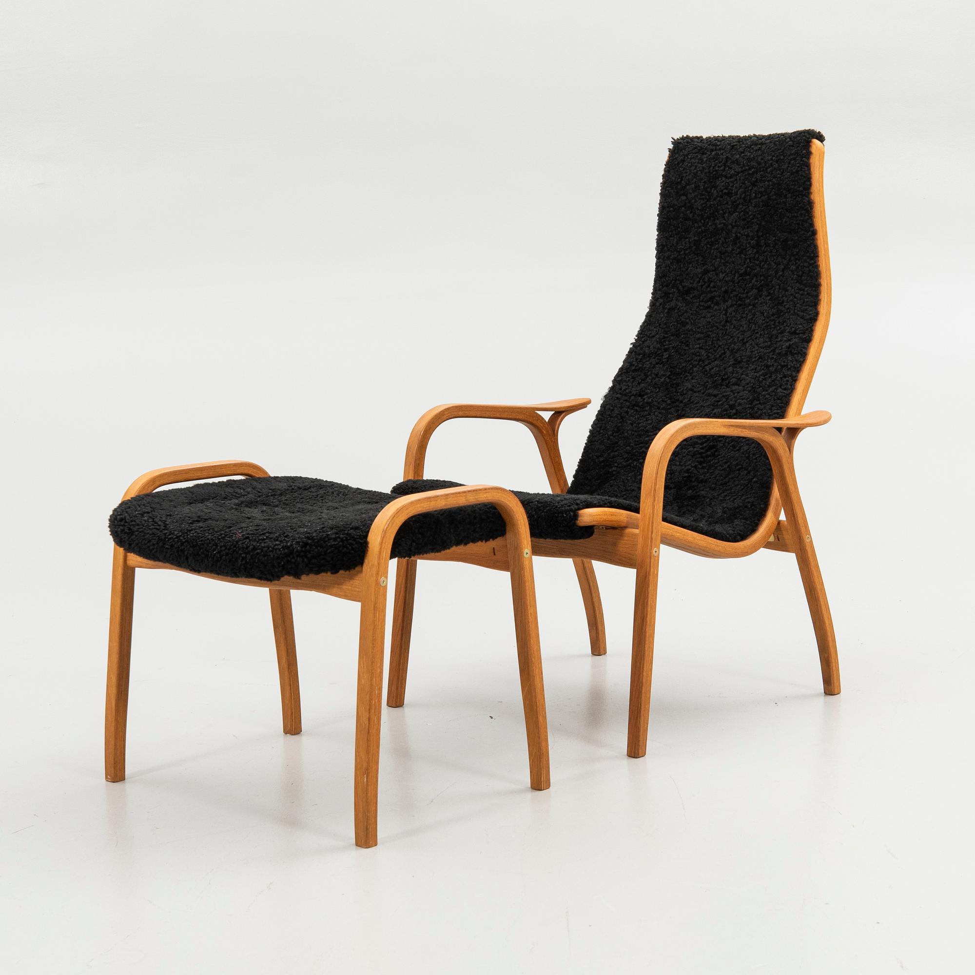 Yngve Ekström, armchair with footstool, "Lamino", Swedese, 2007.