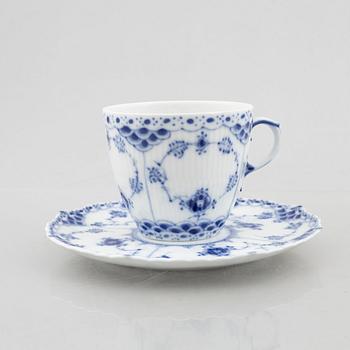 34 pieces of a porcelain "Blue Fluted" coffee service, full and half lace, Royal Copenhagen, Denmark.