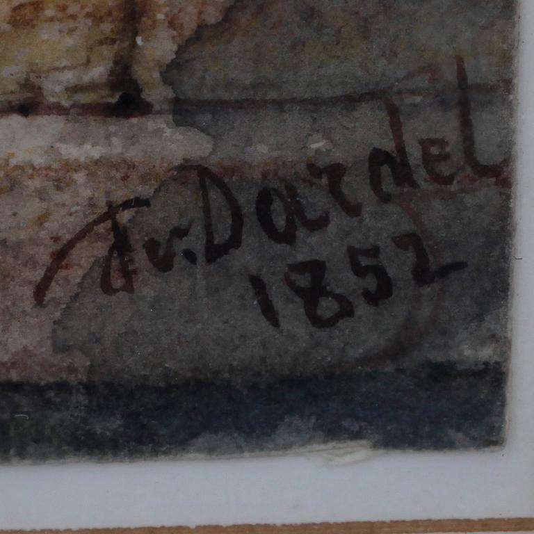 FRITZ VON DARDEL, akvarell. Sign o dat 1852.