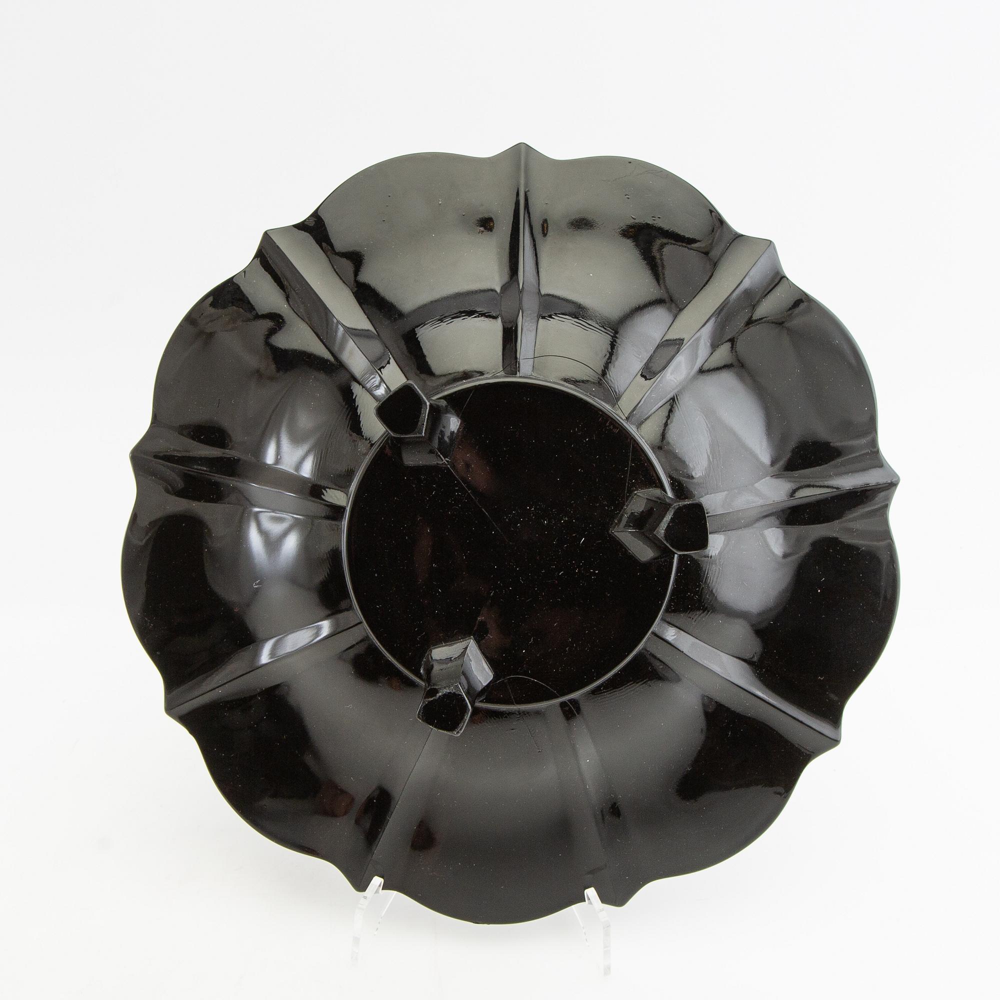 Vase and bowl Åfors 1930s/40s painted glass.