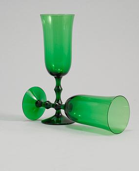 GLAS, 10 stycken, "Salut" Simon Gate, Orrefors, omkring 1900-talets mitt.