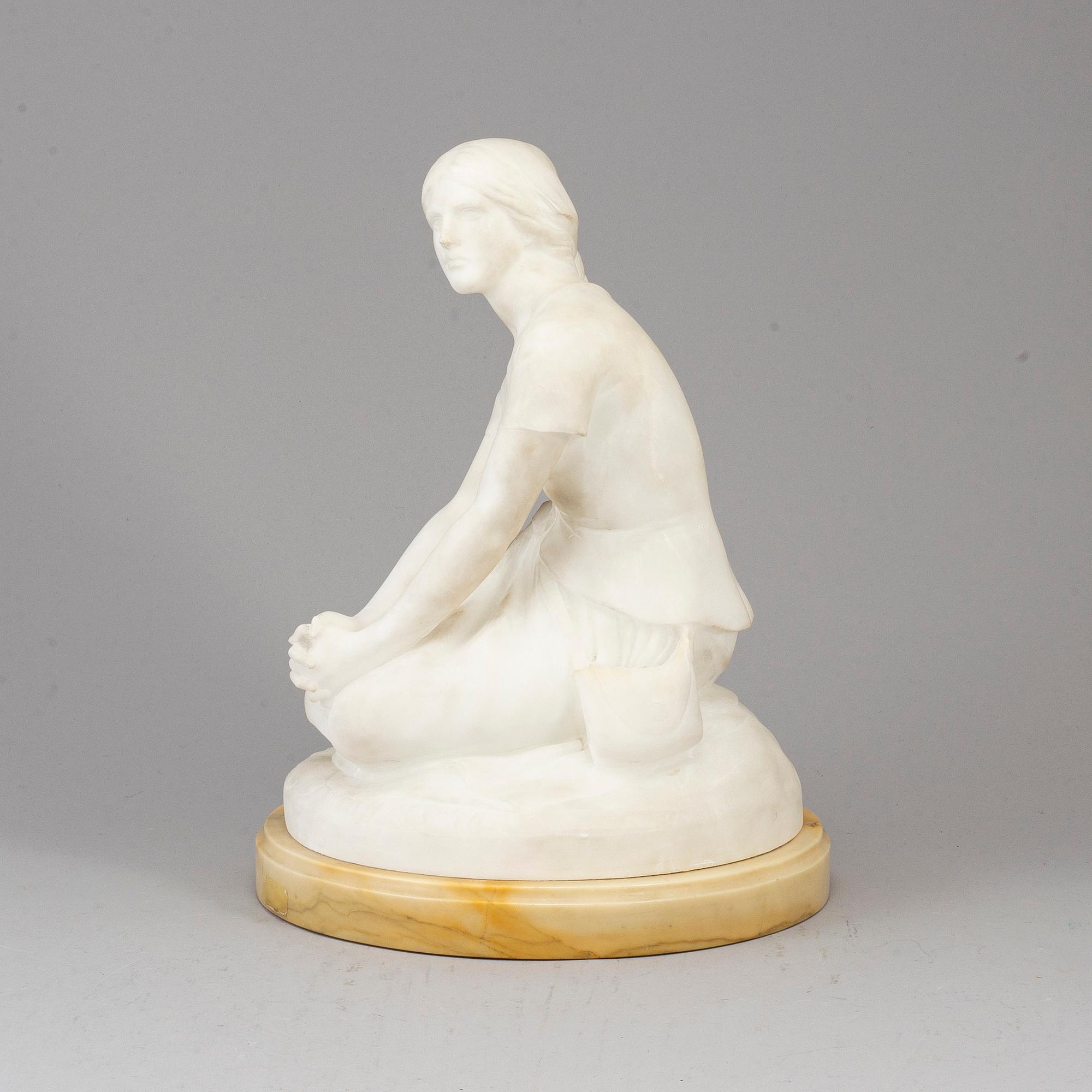 SKULPTUR, alabaster, omkring 1900.