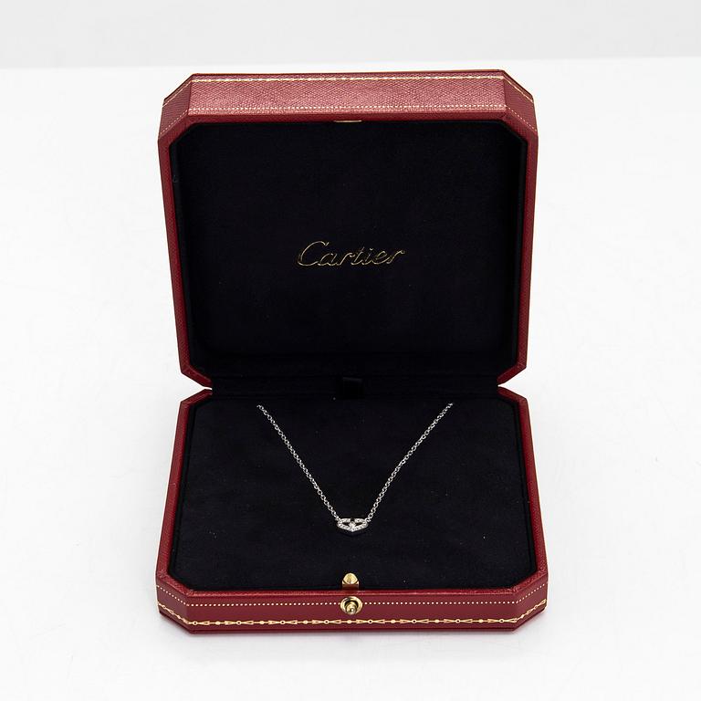 Cartier, an 18K white gold 'C Heart of Cartier' necklace with diamonds approx. 0.09 ct in total.