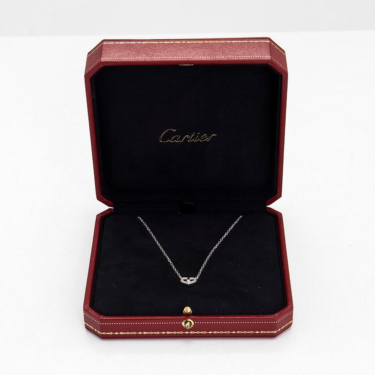 Cartier, kaulakoru, "C Heart of Cartier", 18K valkokultaa ja timantteja yht n. 0.09 ct.