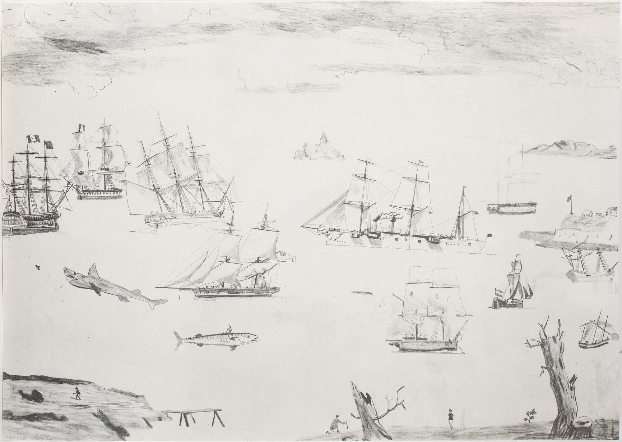 JOCKUM NORDSTRÖM, färglitografi, signerad Jockum och numrerad 55/250.