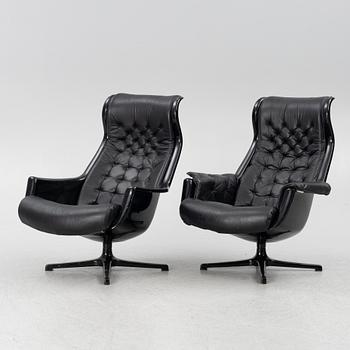 Alf Svensson & Yngvar Sandström, armchairs, a pair, "Form 8"/"Galaxy", DUX, 1970s.