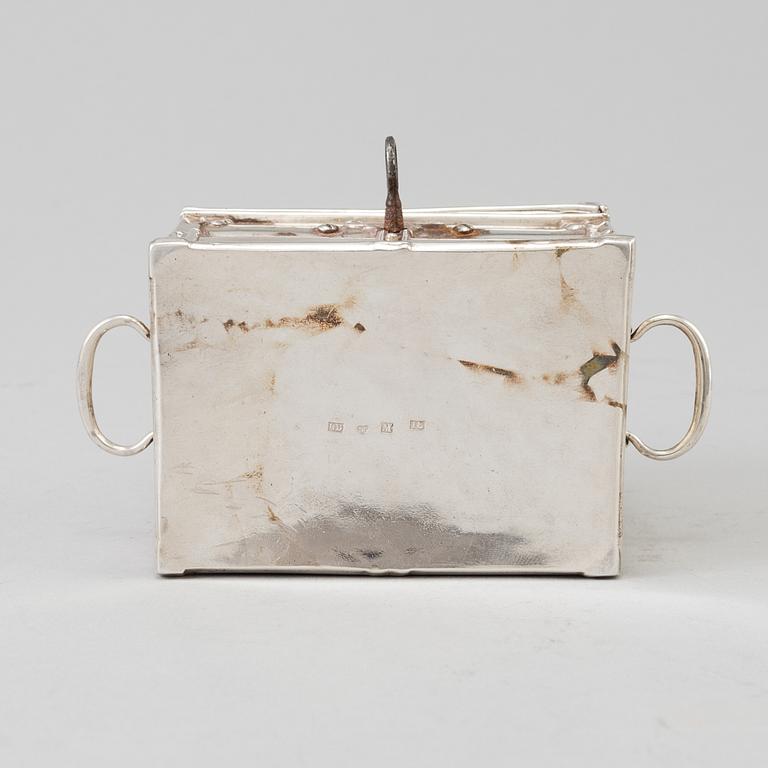 A silver money box by Gustav Dahlgren, Malmö 1863. Weight ca 118 gram.