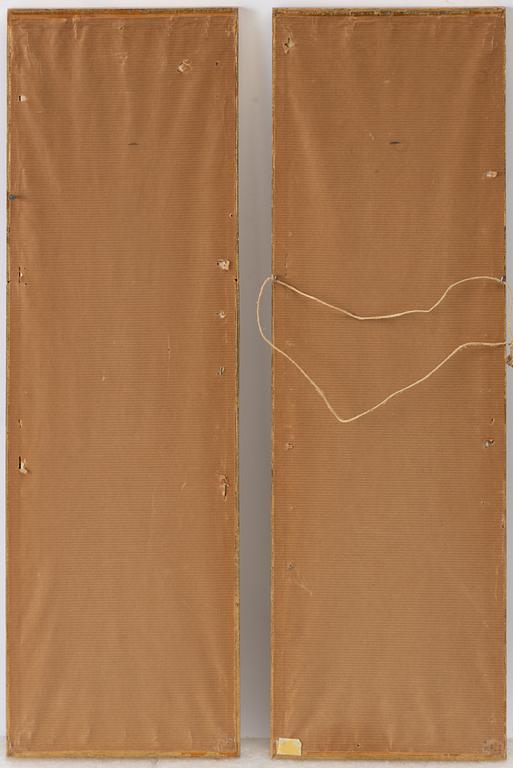 Two framed Chinese textile embroiderieds, late Qing dynasty, circa 1900.