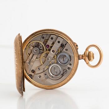 DAMFICKUR, 14K guld och emalj, Ryssland.