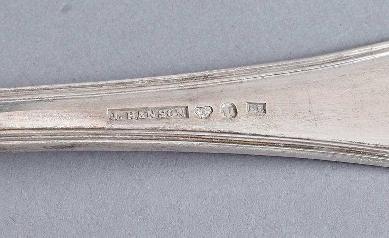 SERVISDELAR, silver, 36 delar, Sverige och Norge, 1800-/1900-tal. Total vikt ca 764 gram.