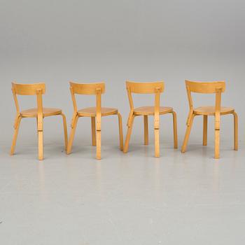 ALVAR AALTO, MATBORD samt STOLAR, 5 delar.