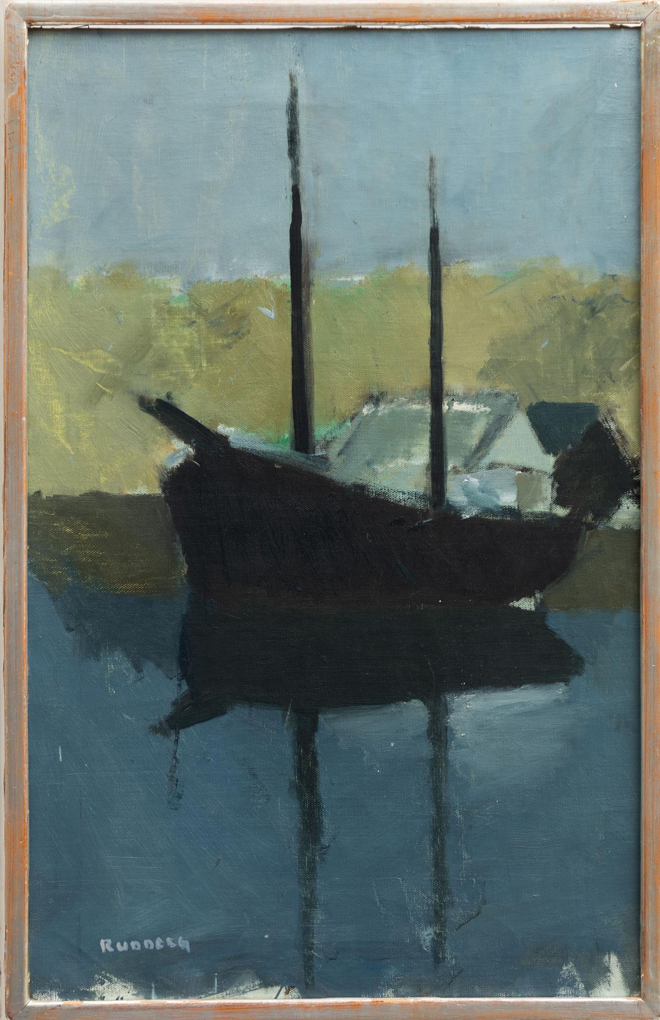 Gustav Rudberg, Ship in harbour. - Bukowskis