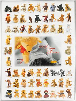 STEIFF, a collection of 6 collectors bears, 15 minibears, five books and one poster.