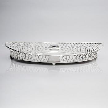 A silver plated tray, mark of company A.G. Dufva, Stockholm, Sweden 20th century.