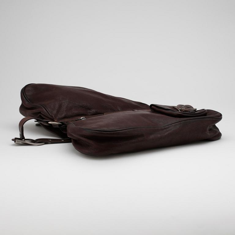 CHRISTIAN DIOR, a brown leather "Gaucho Large Double Saddle bag".
