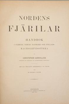 BOK, "Nordens fjärilar" av Christopher Aurivillius, Stockholm 1891.