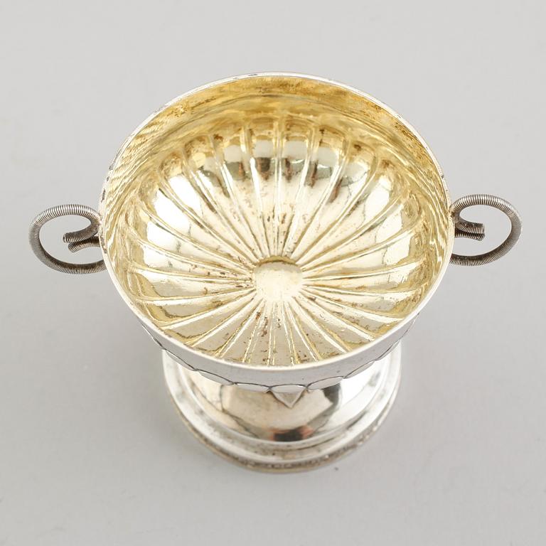 SALTKAR, silver, Michael Olof Barkman, Varberg 1829. Vikt ca 52 gram.