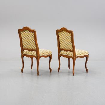 Stolar, ett par, fransk rokokostil, 1800-talets slut.