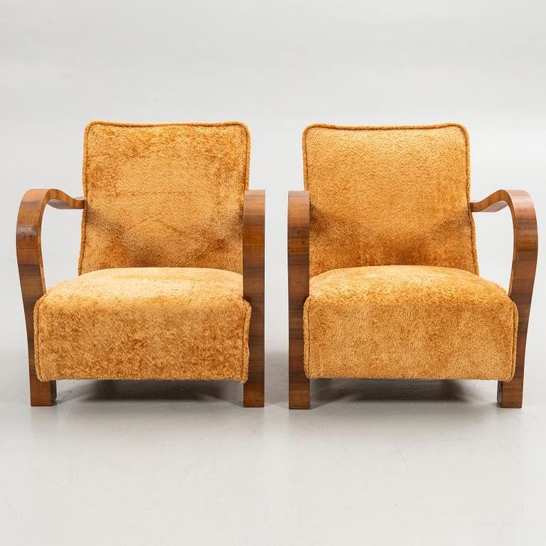 Armchairs, a pair, Art Deco style, 20th century.