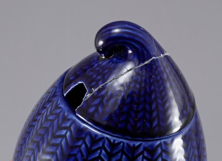 SERVISDELAR, 17 st, flintgods, "Blå Eld", Hertha Bengtsson, 1951-1971.