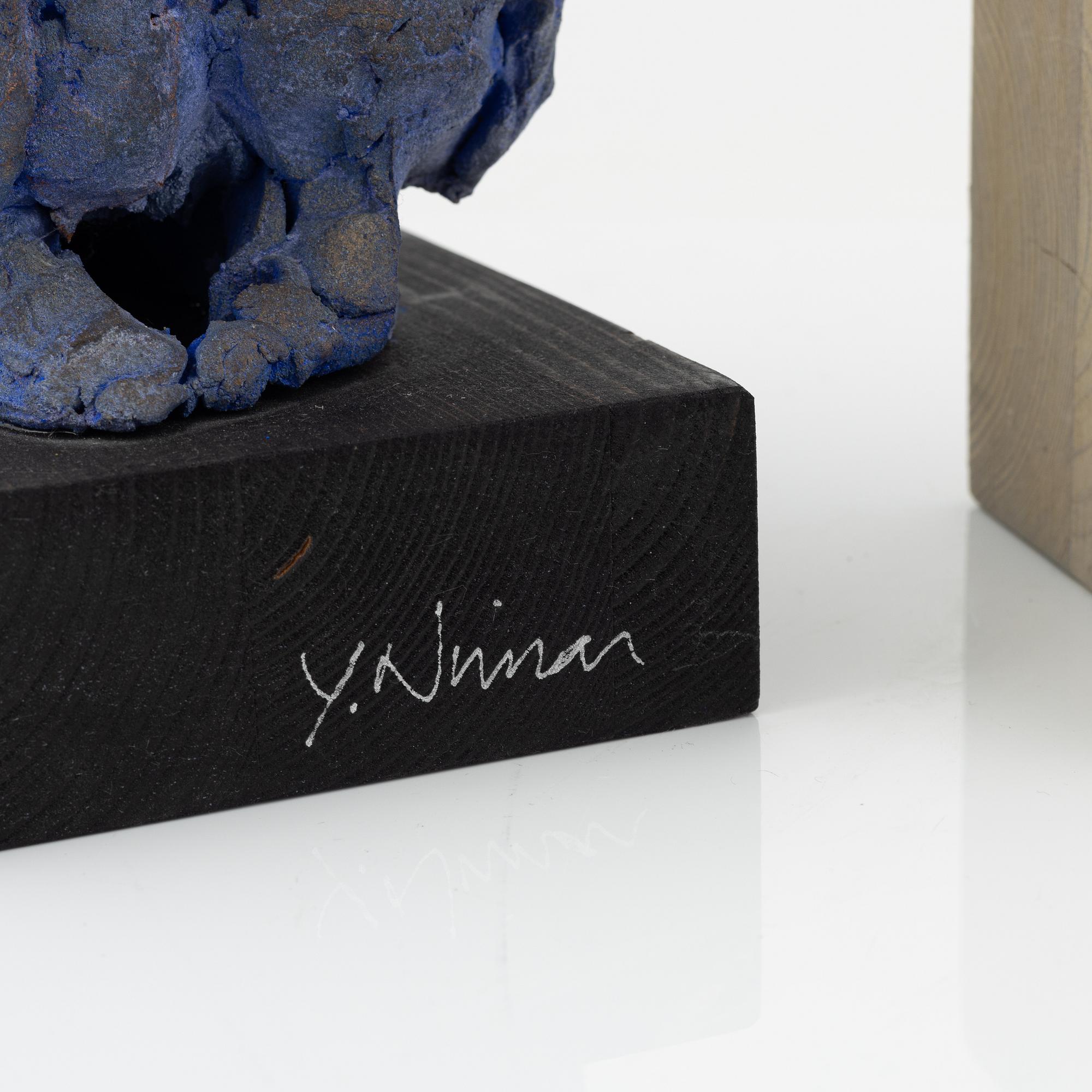 Yvonne Nimar, a group of three ceramic sculptures, signed.