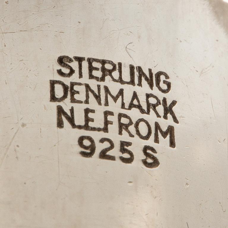 NE From, ring sterlingsilver med bärnsten, Danmark sannolikt 1960-tal.