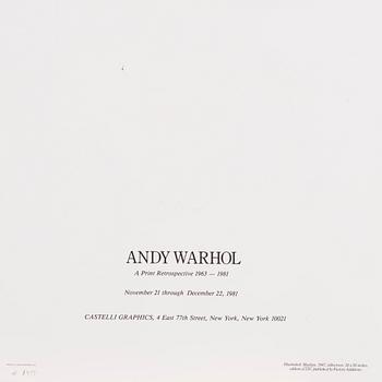 ANDY WARHOL, "MARILYN (ANNOUNCEMENT)".