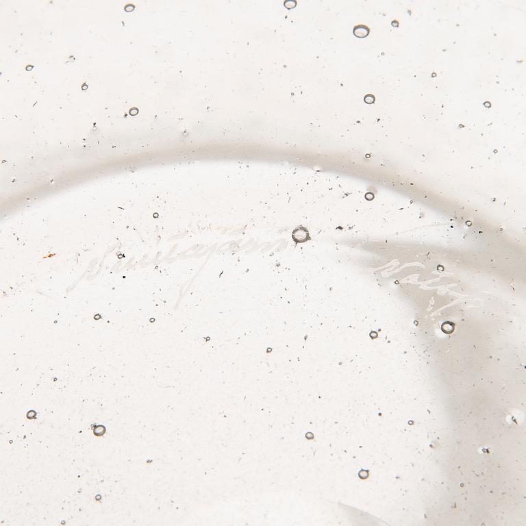 KAJ FRANCK Four Sargasso Glass Items, signed Nuutajärvi Notsjö.