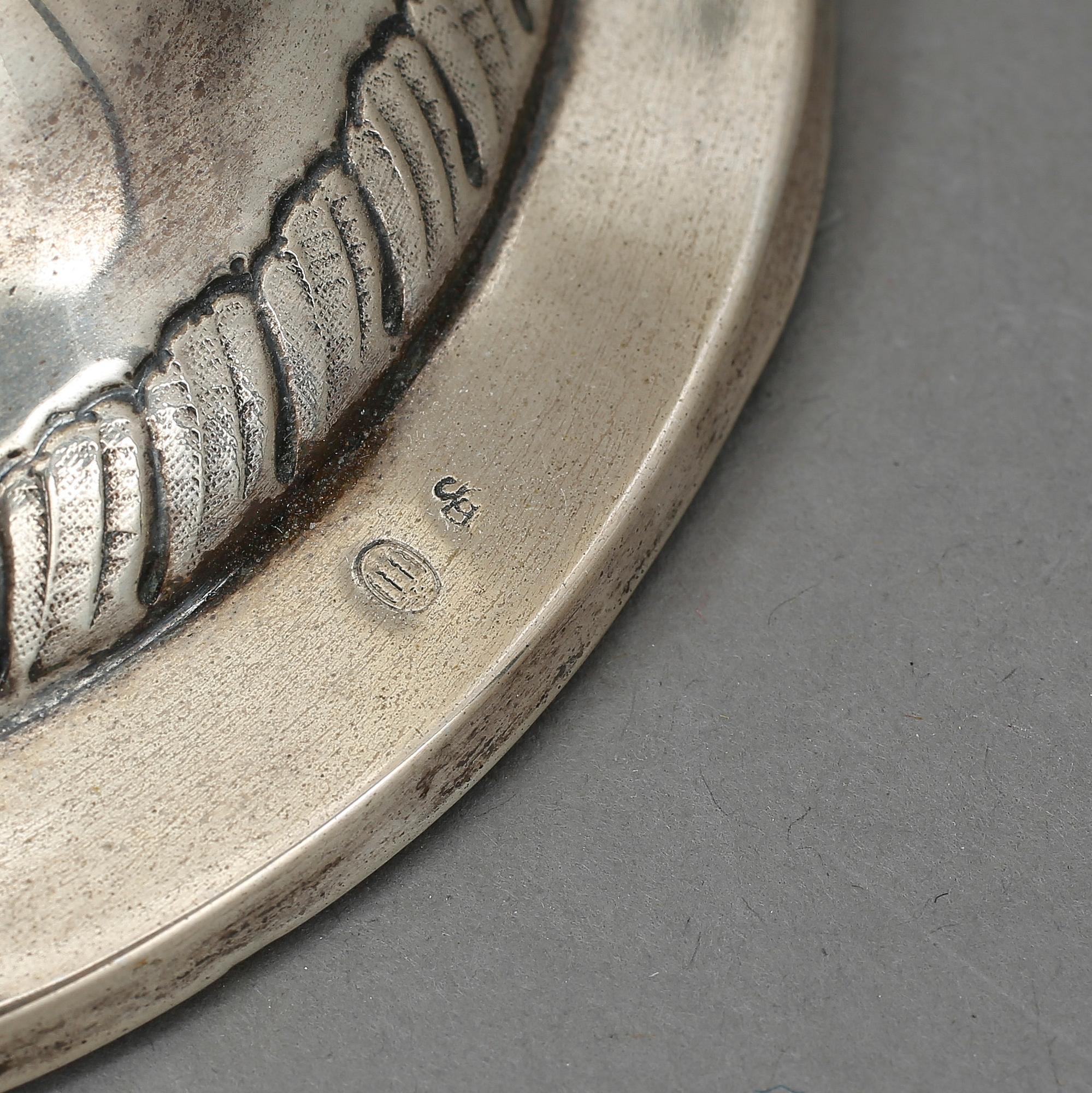 LJUSSTAKAR, ett par, silver, otydliga stämplar, Danmark, sannolikt tidigt 1900-tal.
