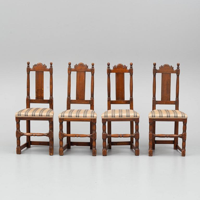 Four 18th century chairs.