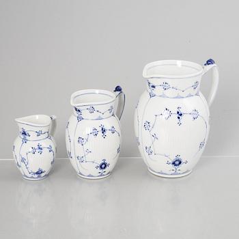 Service pieces, 5 pcs, porcelain, "Blue Fluted", Royal Copenhagen, Denmark.