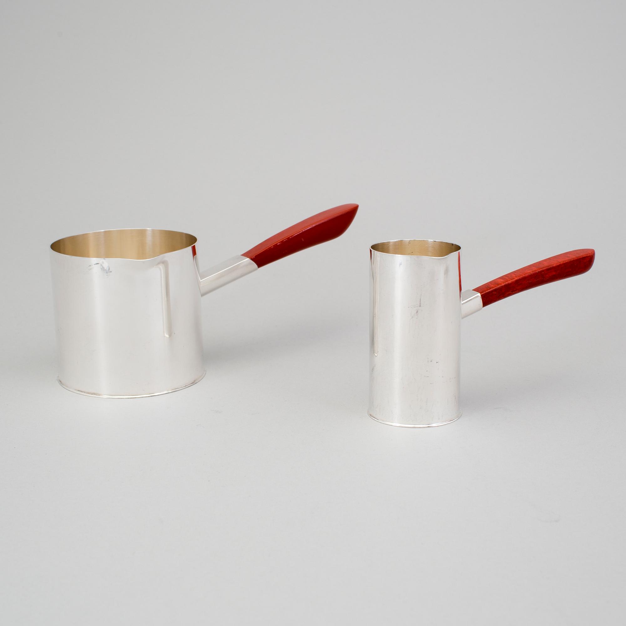Two Bo Parkvall sterling pitchers, Vilhelmina, Sweden 2005.