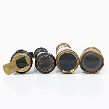 Four pocket spyglasses. 18th and 19th century.