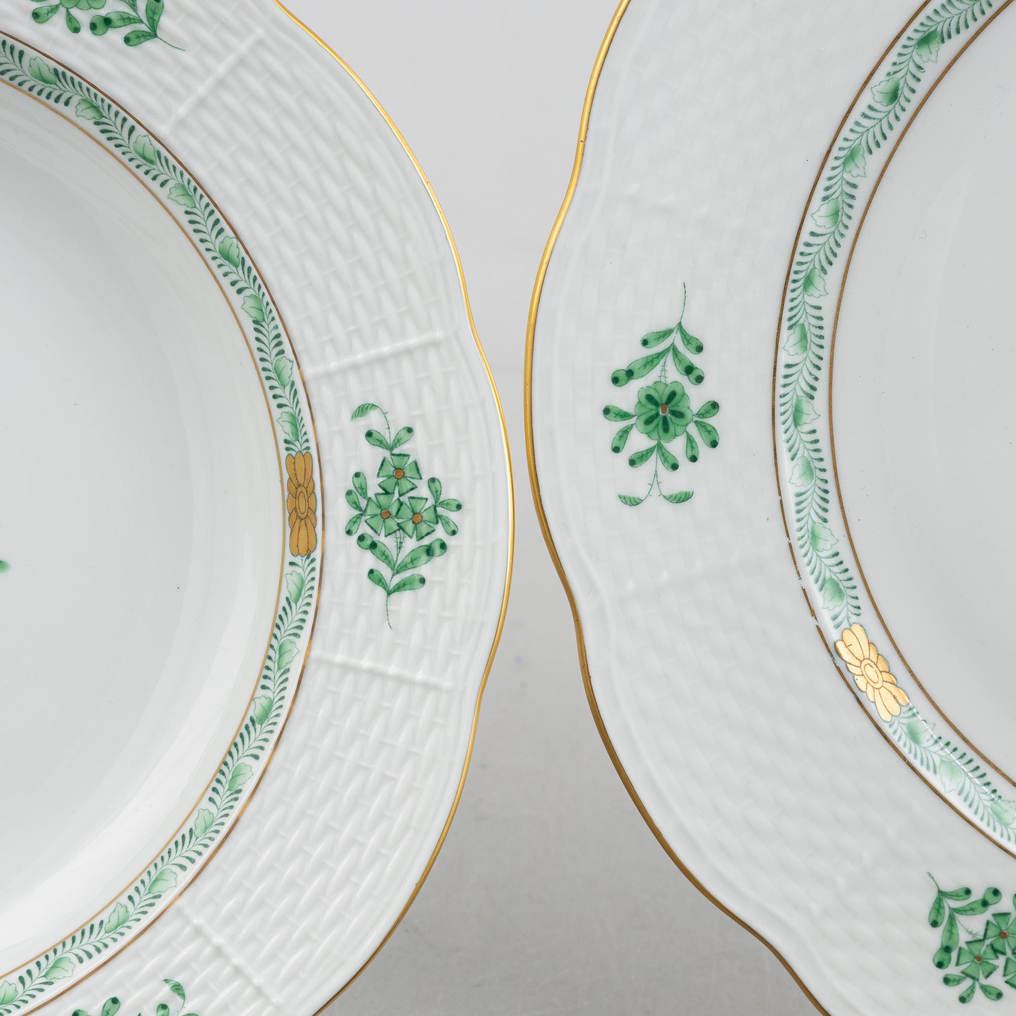 Servis, 48 delar, "Chinese Bouqet"/ "Green Apponyi", Herend, Ungern.