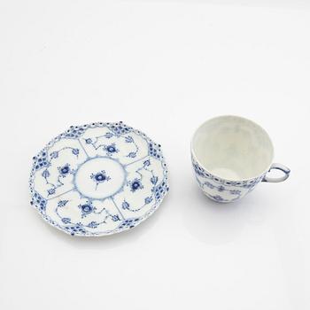 Service, 46 pieces, porcelain, Blue Fluted "Full Lace" and "Half Lace", Royal Copenhagen, Denmark.