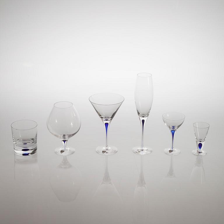 ERIKA LAGERBIELKE, glasservisdelar, 38 st, "Intermezzo", Orrefors, 1900-talets andra hälft.