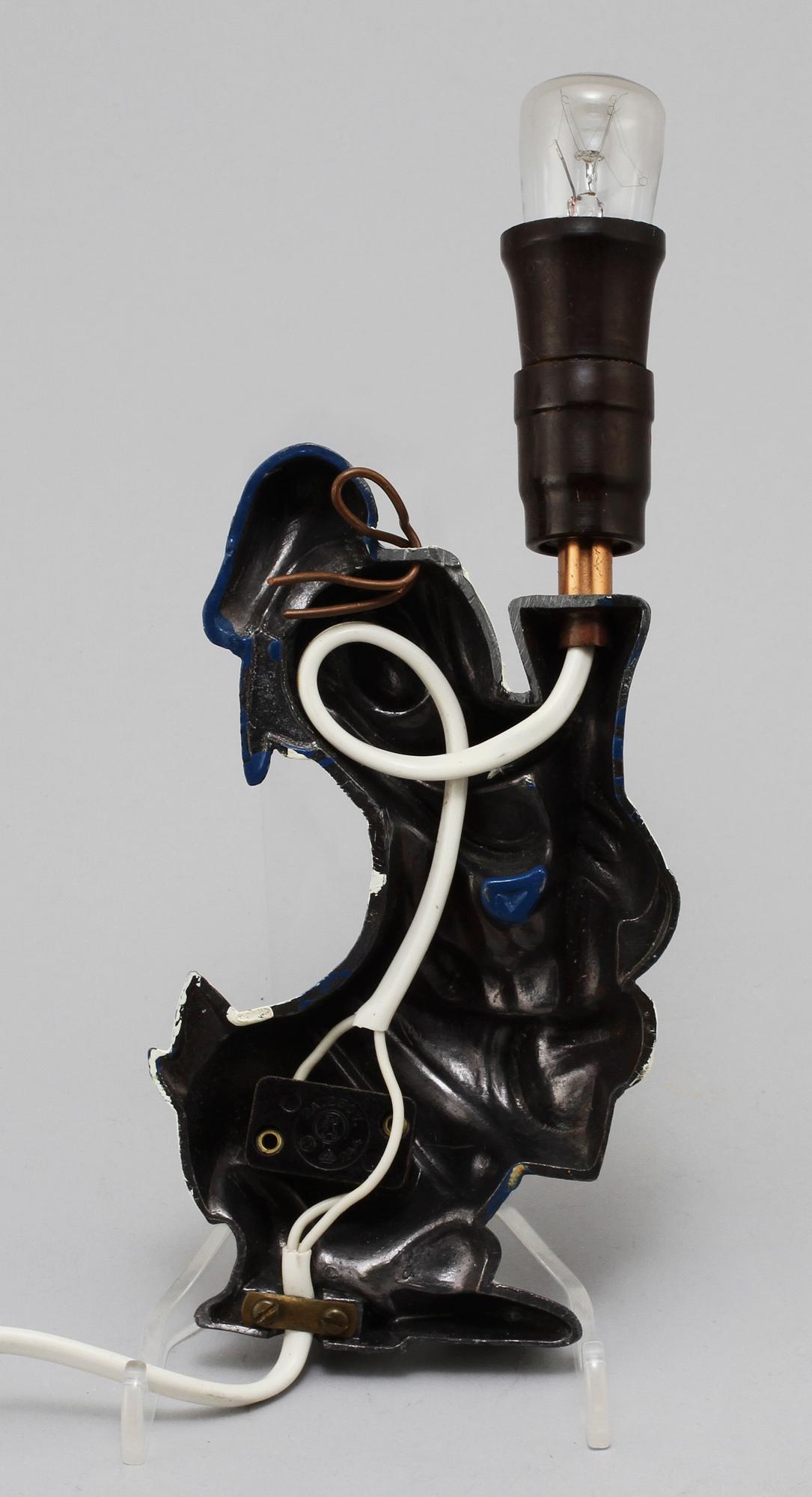 VÄGGLAMPA, metall, 1900-talets mitt.