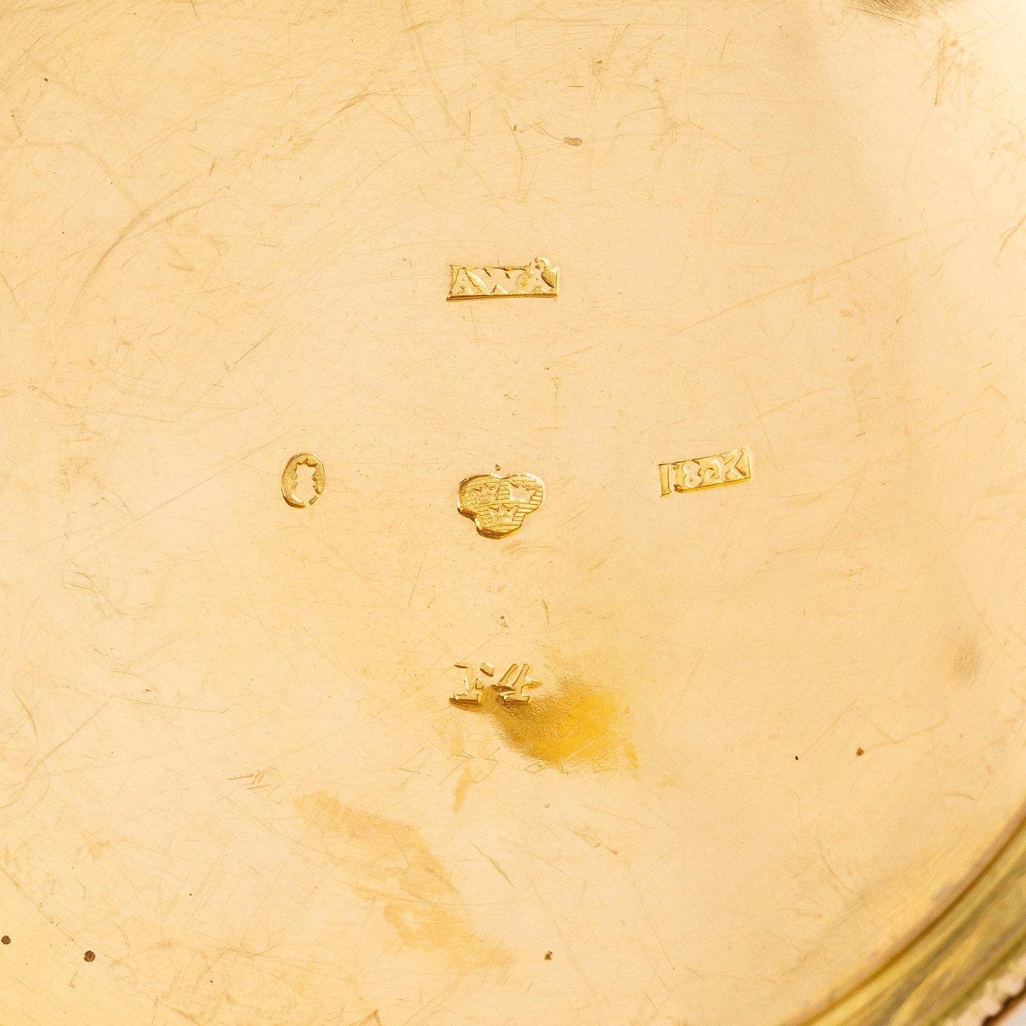 A gold pocket-watch by J. Kock (royal watchmaker, active in Stockholm 1762-1803).