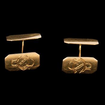 MANSCHETTKNAPPAR, ett par, 18k guld, Göteborg, 1951. Vikt 10 g.
