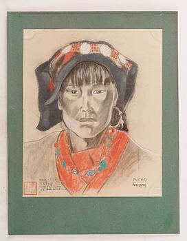 A set of 39 pastels by Vivian Dorf, from Johan Gunnar Andersson's last expedition to China and Tibet 1936-1938.