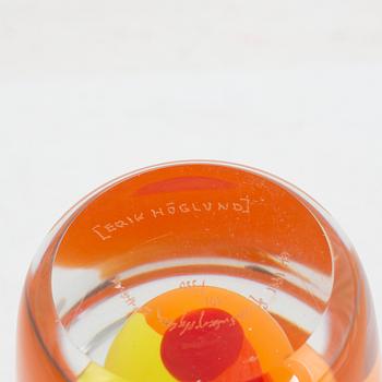 Erik Höglund, a glass sculpture/ vase, Studioglas Strömbergshyttan, Sweden 1991, ed. 101/350.