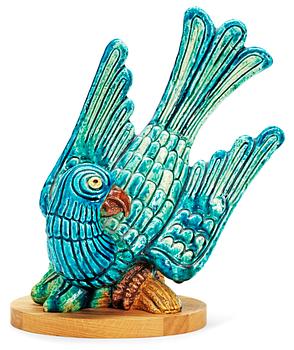 397. A Gunnar Nylund stoneware figure of a parrot, Rörstrand.