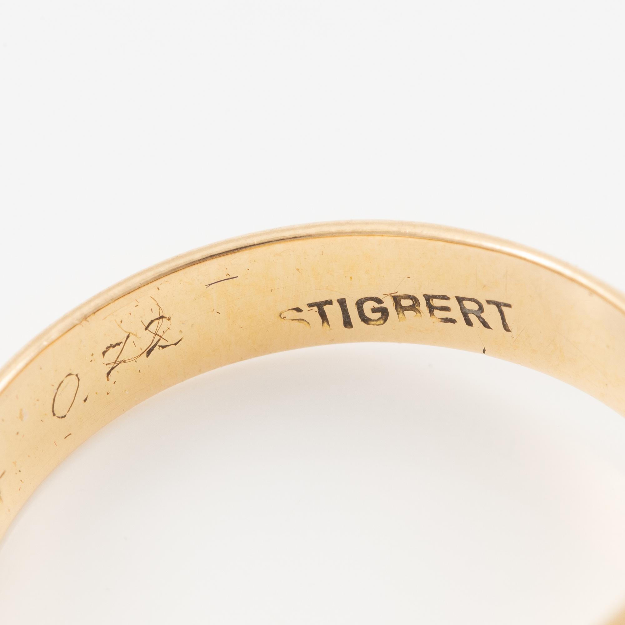 Ring in 18K gold set with round brilliant-cut diamonds, Stigbert.