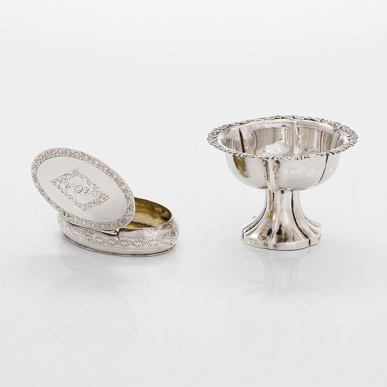 Ten silver items, J.J. Jankes and G.R. Bauman et al. Turku, Vyborg, Vaasa, Loviisa, Porvoo, Ekenäs. Mostly 19th century.