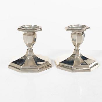 A pair of silver candelsticks, GAB, 1928.