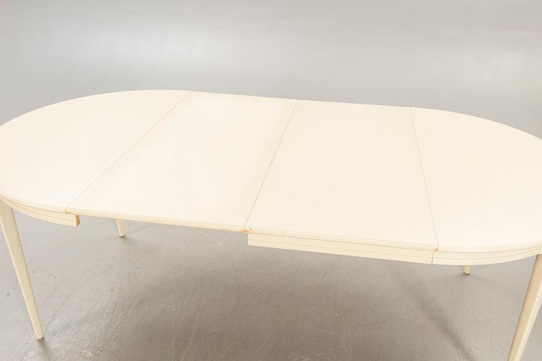 Svante Skogh, dining table plus 2 extension leaves, 4 chairs, second half of the 20th century.
