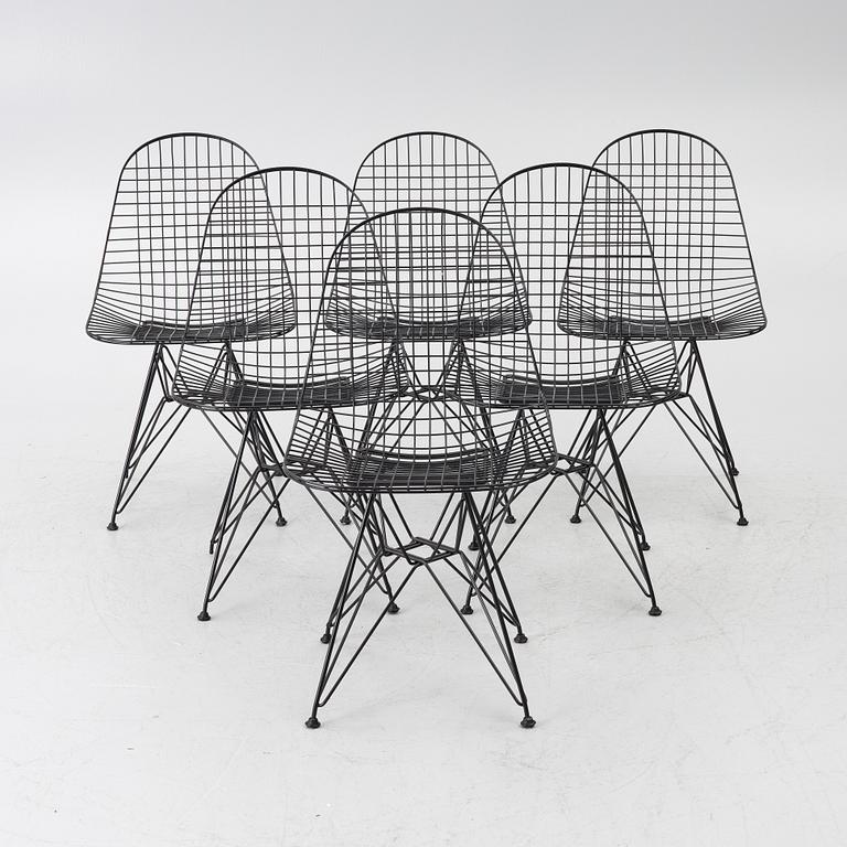 Charles & Ray Eames, six 'Wire chair DKR'.