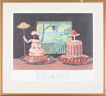 SALVADOR DALÍ, a litograph in color and etching, signed and numbered 259/395.