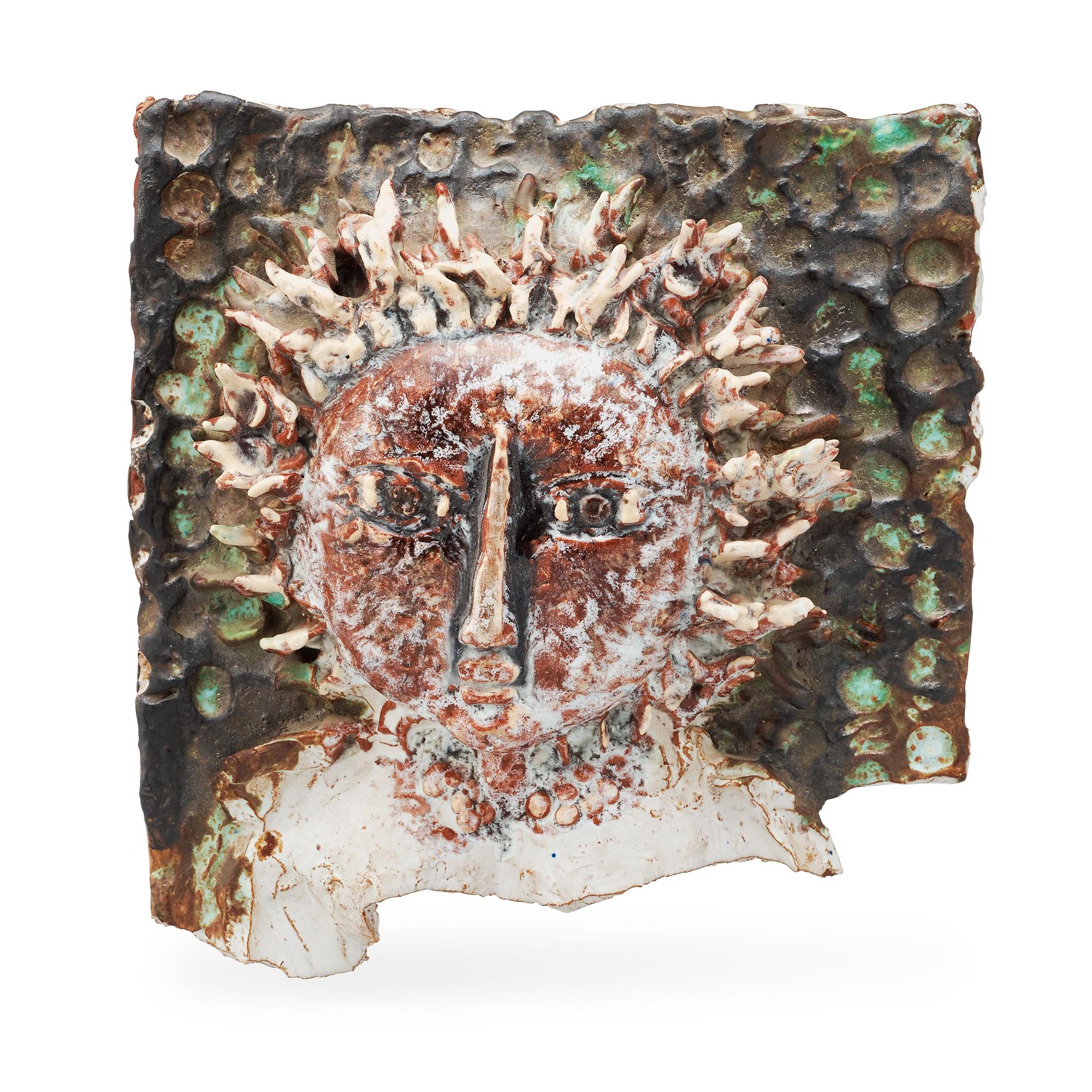 A Hertha Hillfon glazed terracotta wall sculpture, 1960.